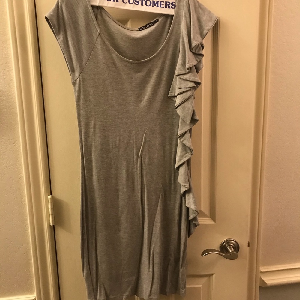 Grey cotton mini dress